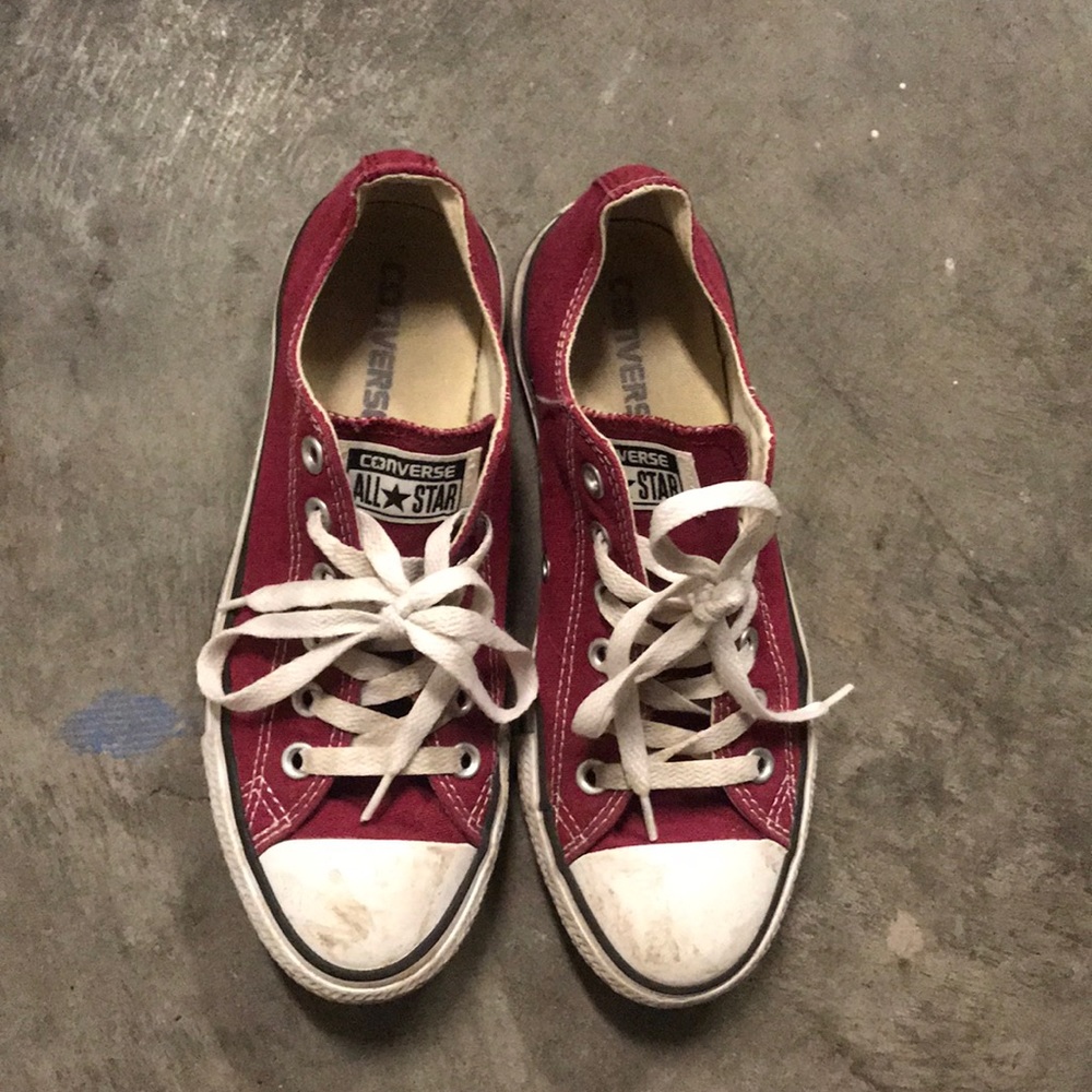 Maroon Converse All Star low top sneakers